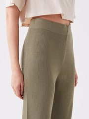 LC WAIKIKI Women'S Waist Rubabed Flat Knitwear Pants