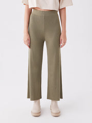 LC WAIKIKI Women'S Waist Rubabed Flat Knitwear Pants