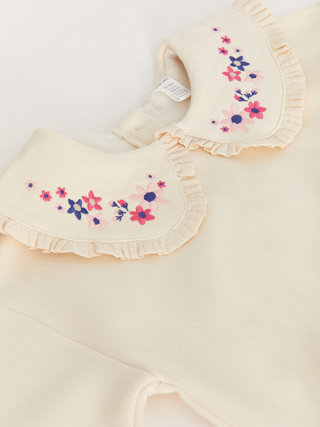 Baby Collar Long Sleeve Embroidered Baby Girl Sweatshirt And Trousers