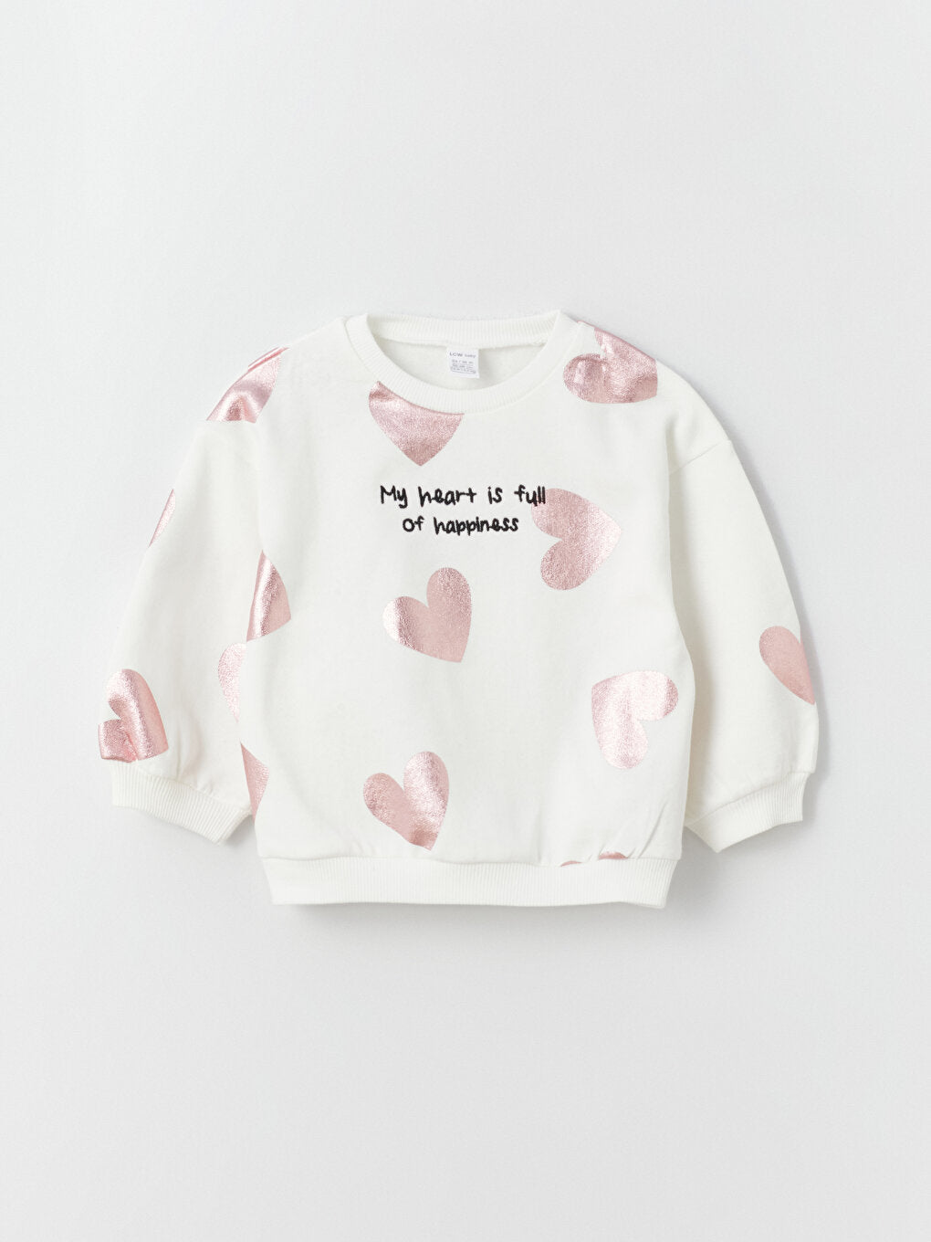 Crew Neck Long Sleeve Printed Baby Girl Sweatshirt And Tights 2-Piece Set