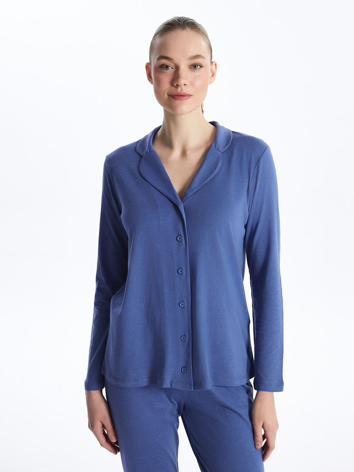 LC WAIKIKI Shirt Neck Regular Long Sleeve Women Pajama Set