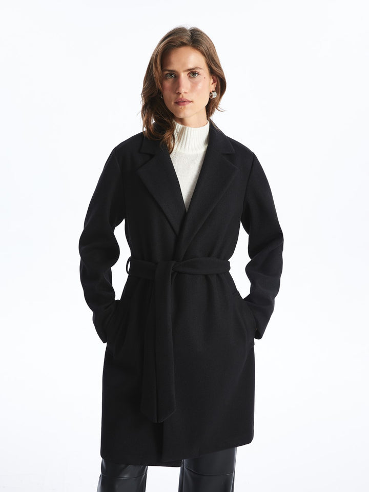 LCWAIKIKI Classic

New Black Jacket Collar Women's Cashmere Coat