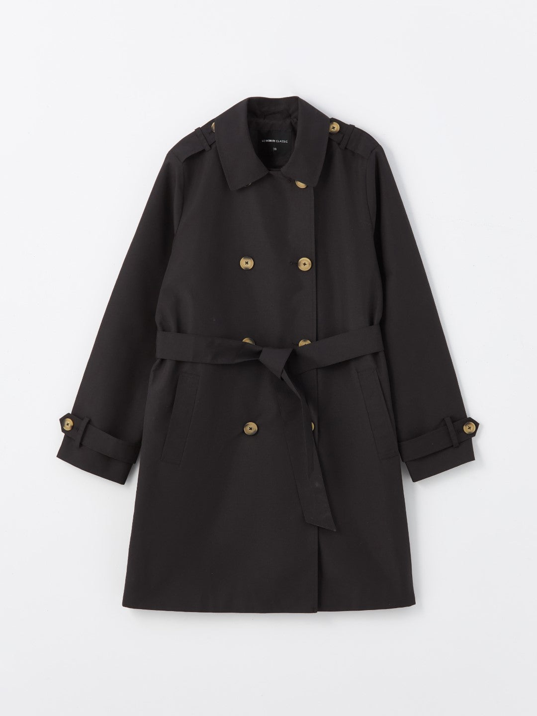 LCWAIKIKI Classic

New Black Jacket Collar Women's Trench Coat