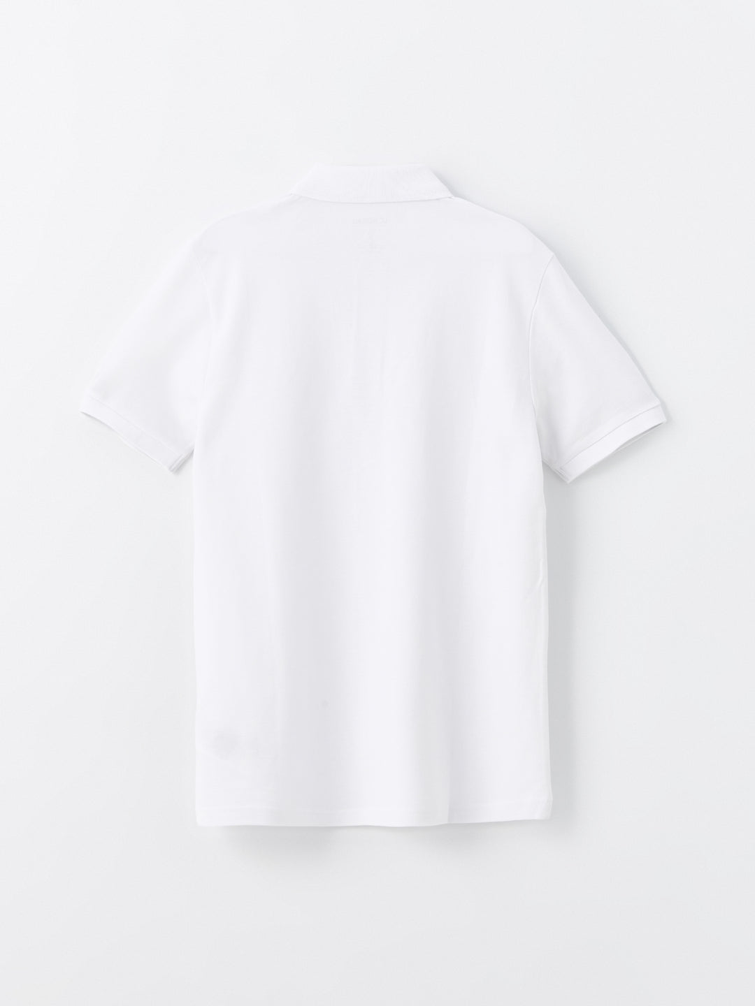 White Polo Neck Short Sleeve Pique Men's T-Shirt