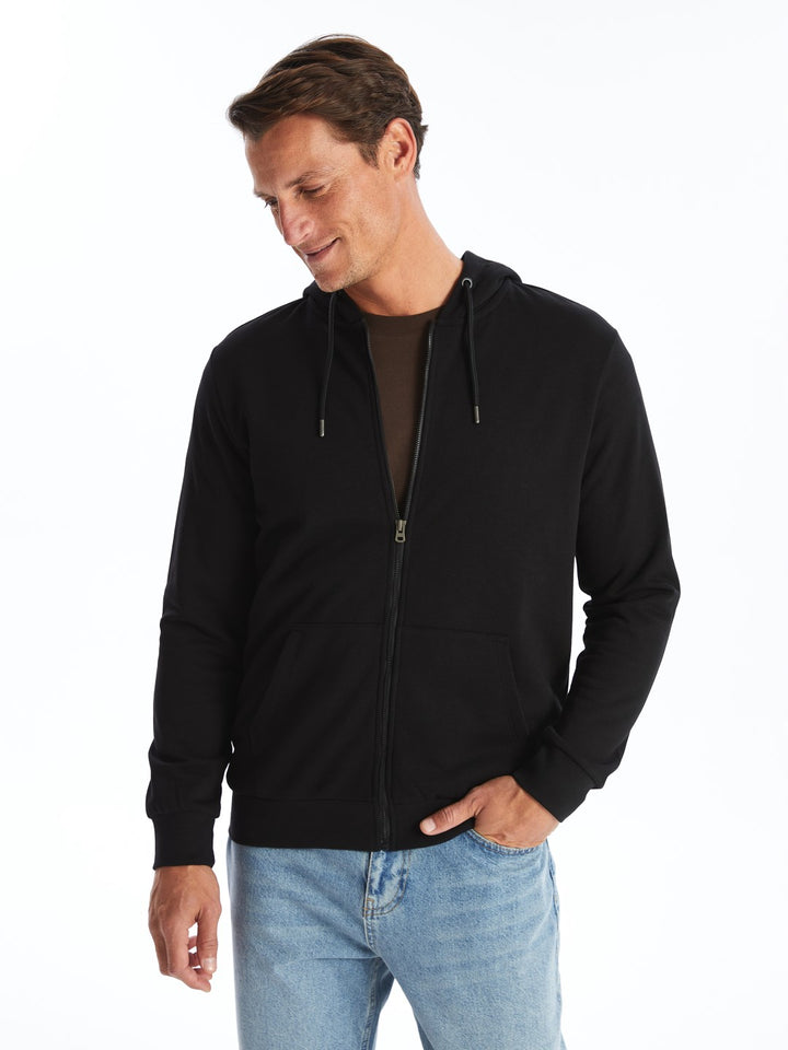 LCWAIKIKI Classic

New Black Hooded Long Sleeve Men's Zipper Sweatshirt