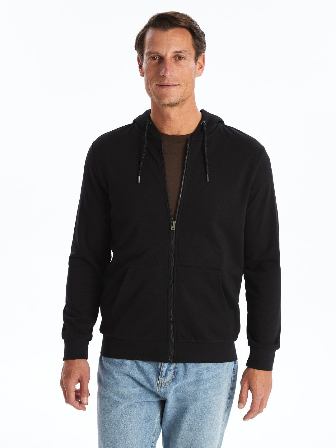 LCWAIKIKI Classic

New Black Hooded Long Sleeve Men's Zipper Sweatshirt