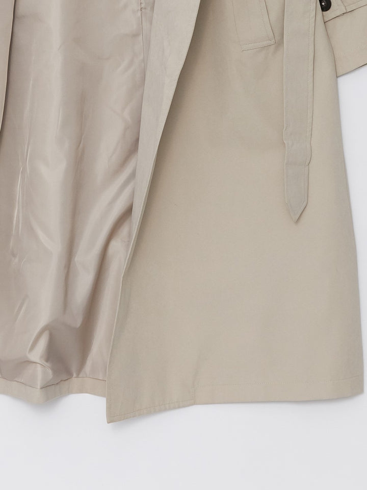 LCW Modest

Light Beige Jacket Collar Plain Oversize Women's Trench Coat