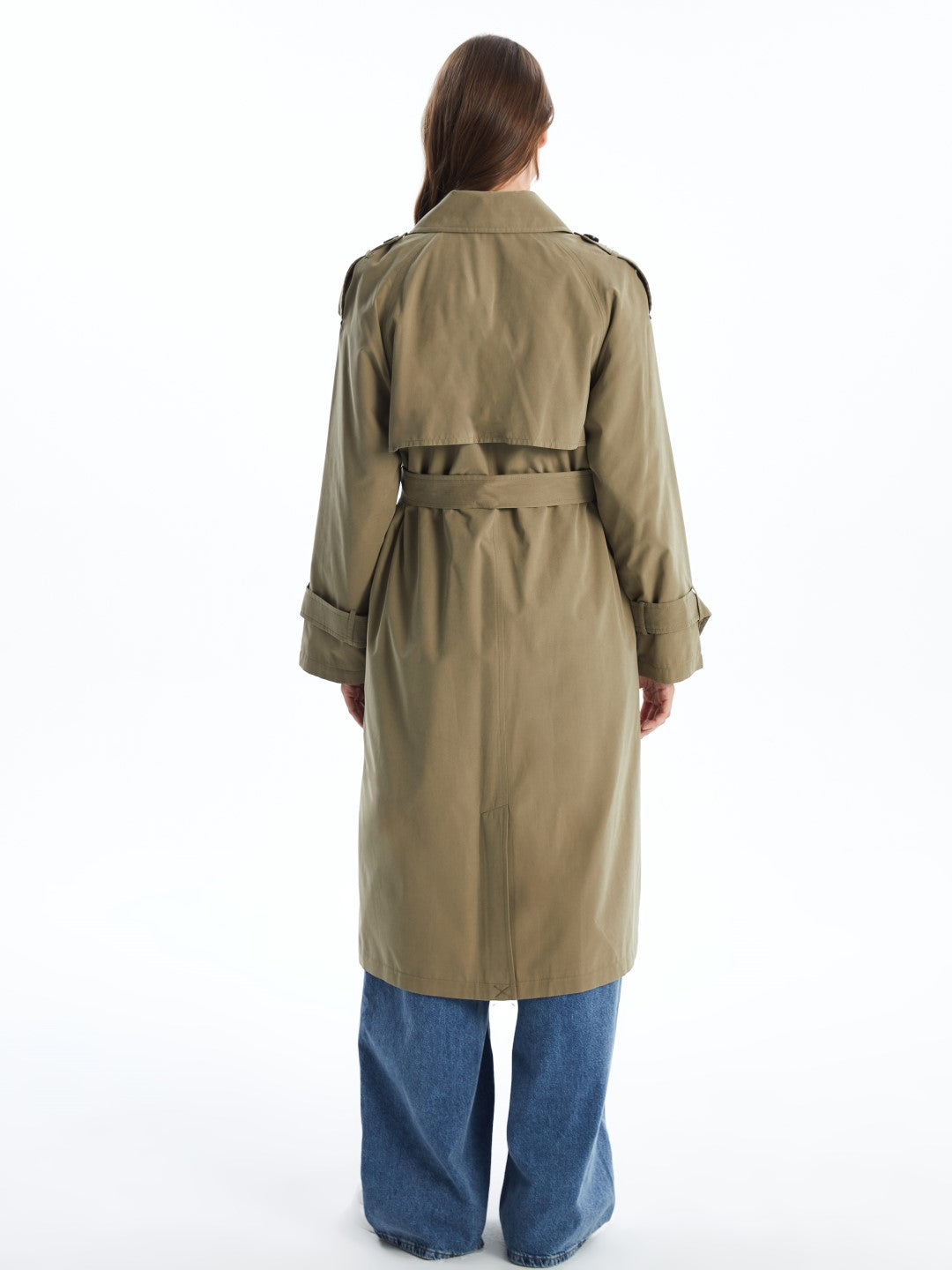 LCW Modest

Light Beige Jacket Collar Plain Oversize Women's Trench Coat