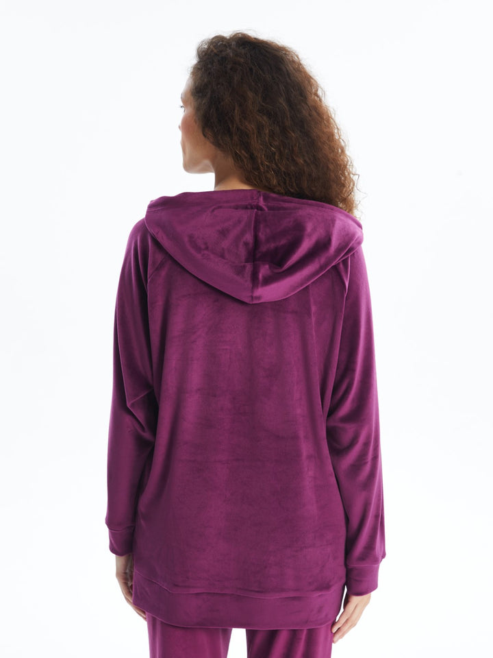 LCW DREAM

Matte Purple Hooded Velvet Women's Pajama Top