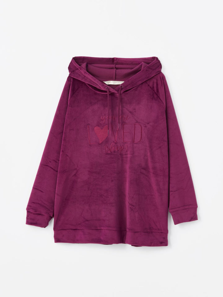 LCW DREAM

Matte Purple Hooded Velvet Women's Pajama Top