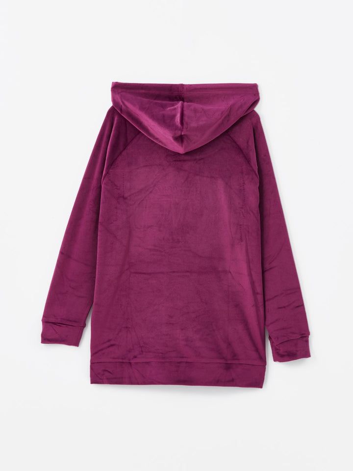 LCW DREAM

Matte Purple Hooded Velvet Women's Pajama Top