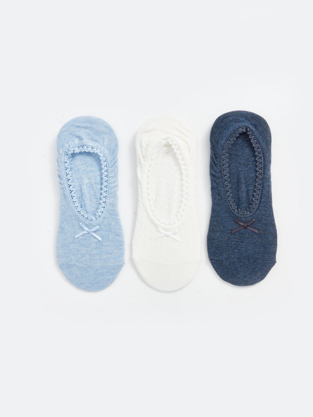 LCW DREAM

Light Blue Melange Women's Plain Ballerina Socks 3-Pack