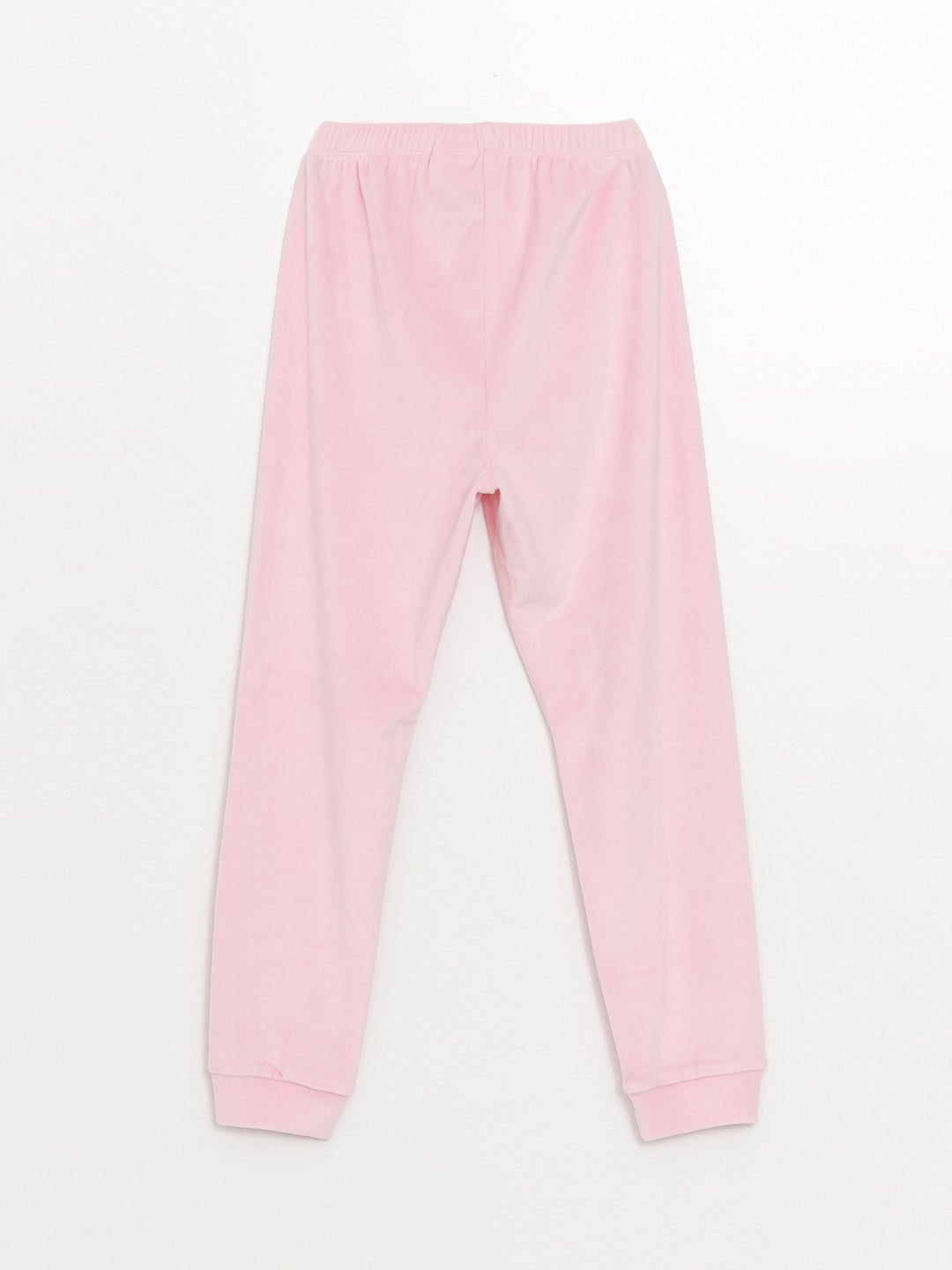 Lcw Kids Pink Crew Neck Velvet Girls Pajama Set