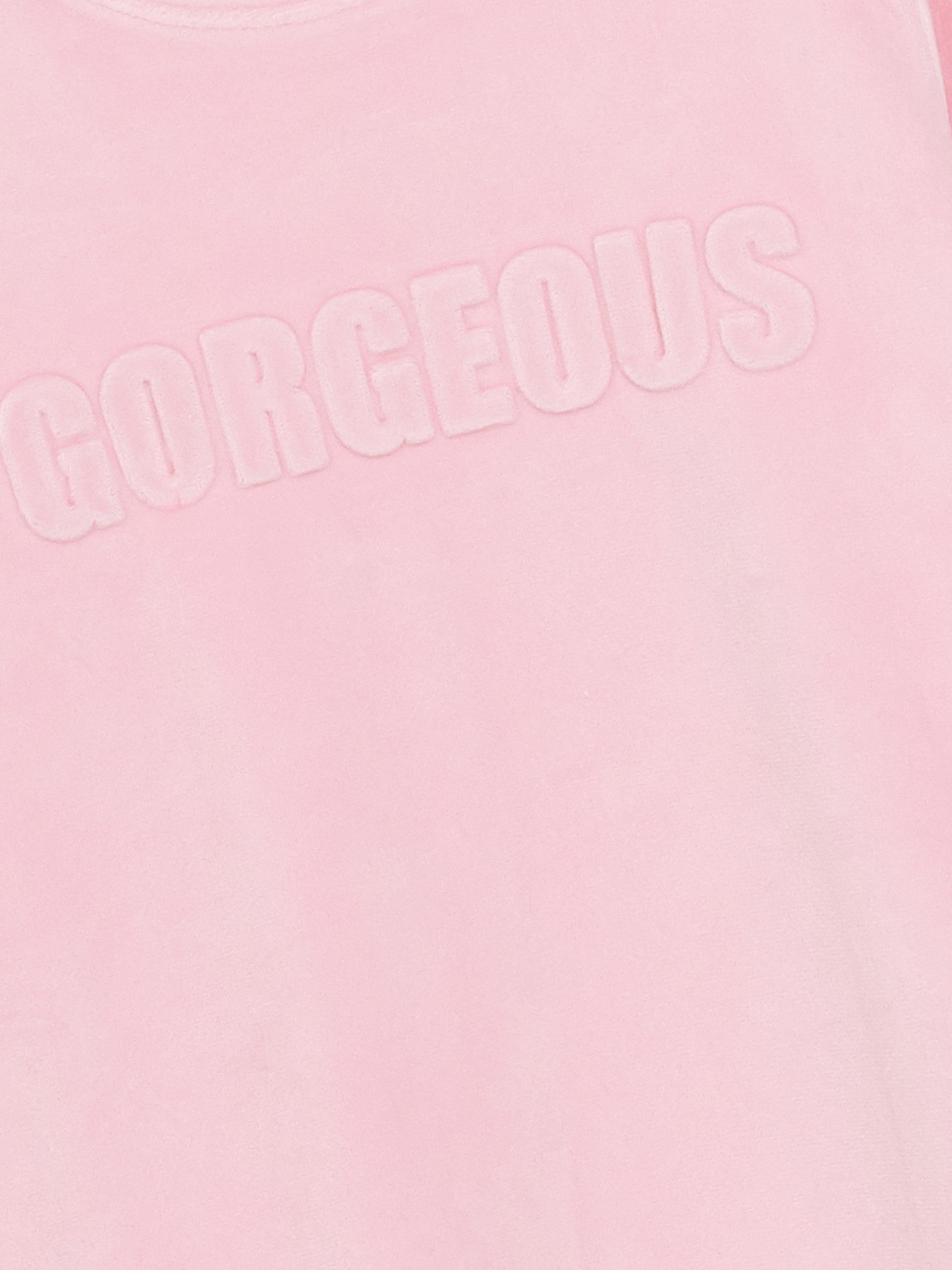 Lcw Kids Pink Crew Neck Velvet Girls Pajama Set
