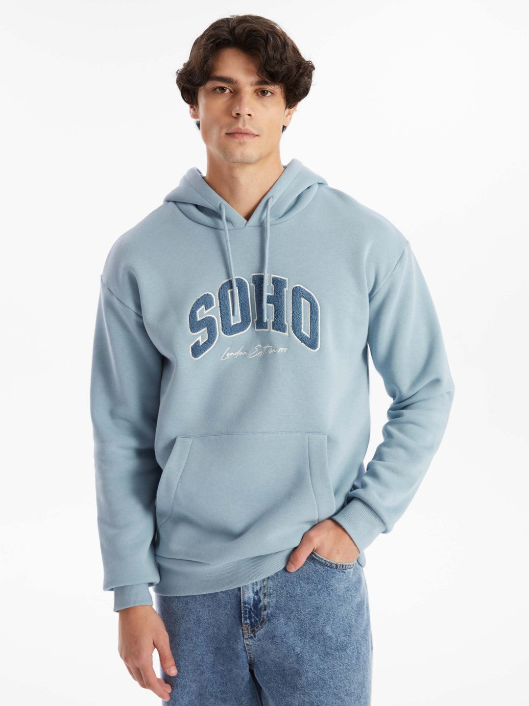 LCW Casual

Matte Blue Long Sleeve Embroidered Men's Hoodie