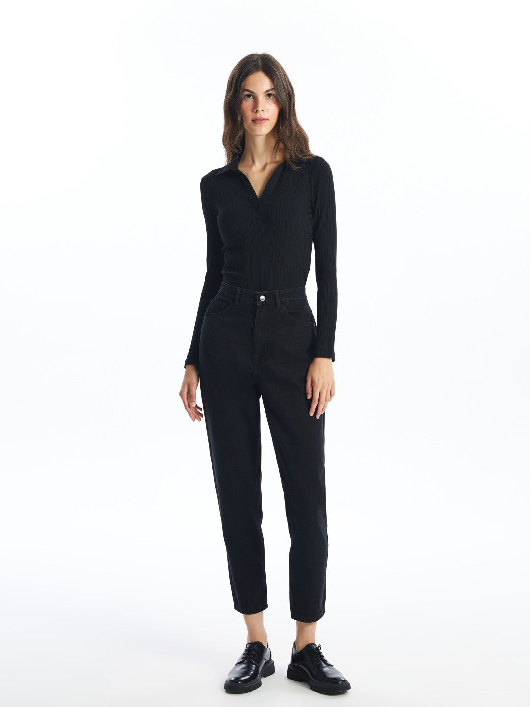 LCW Vision

New Black Polo Neck Plain Long Sleeve Women's Bodysuit