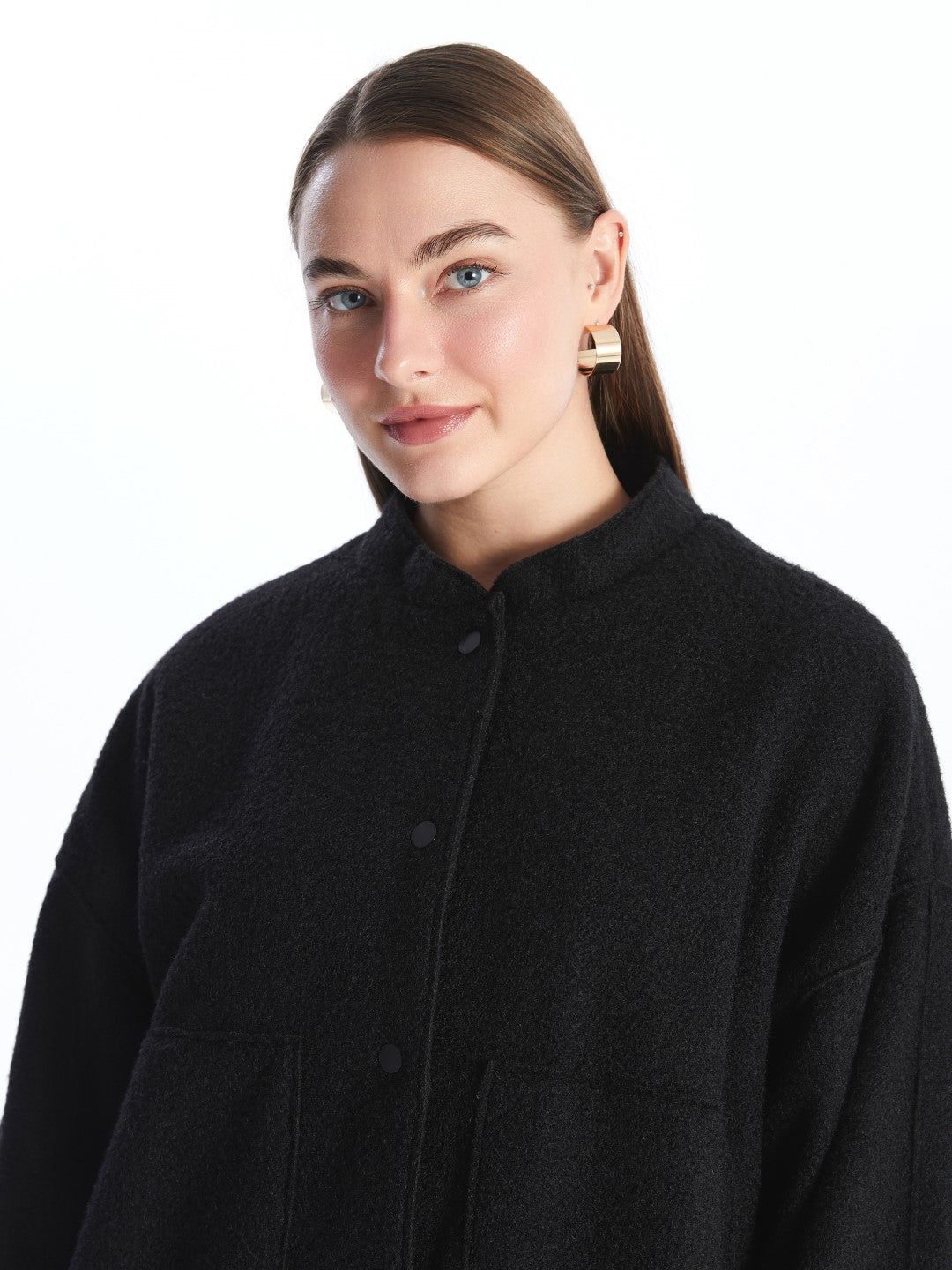 LCWAIKIKI Classic

New Black College Collar Oversize Women's Bomber Jacket