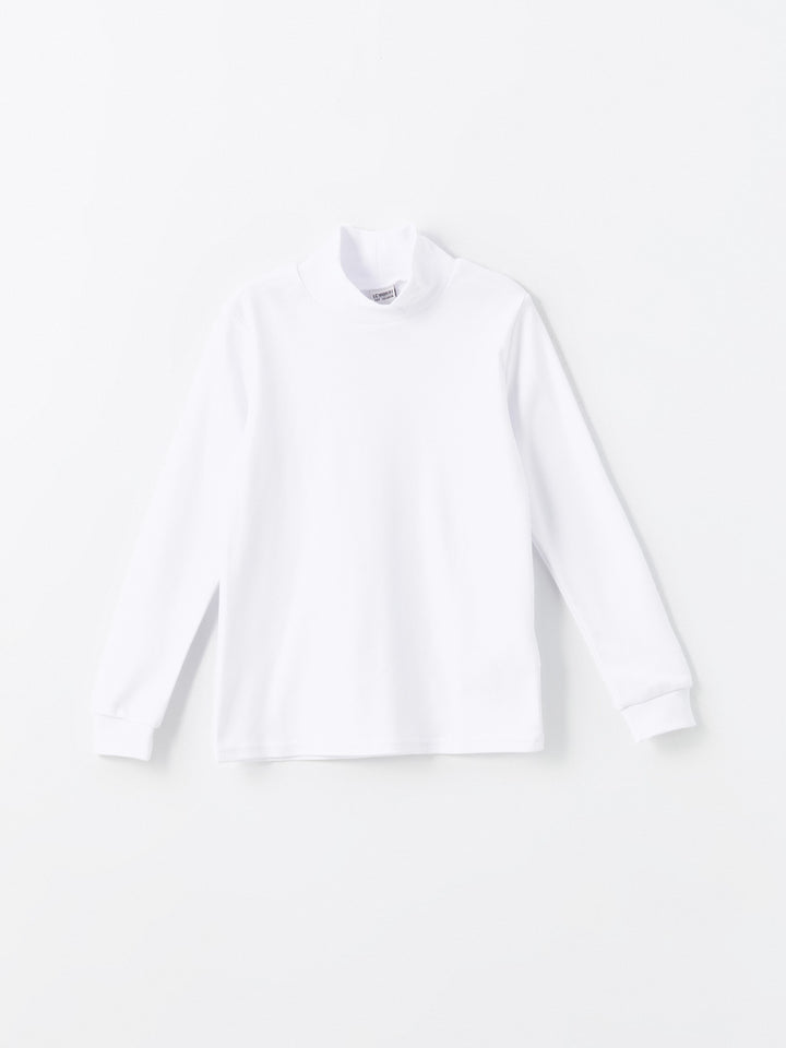 Lcw Kids White Half Turtleneck Basic Boy T-Shirt