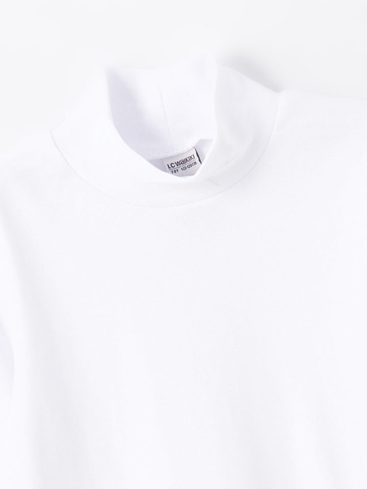 Lcw Kids White Half Turtleneck Basic Boy T-Shirt