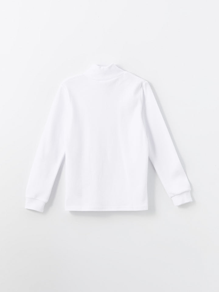 Lcw Kids White Half Turtleneck Basic Boy T-Shirt