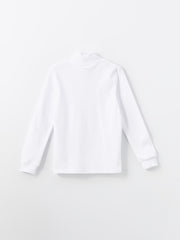 Lcw Kids White Half Turtleneck Basic Boy T-Shirt