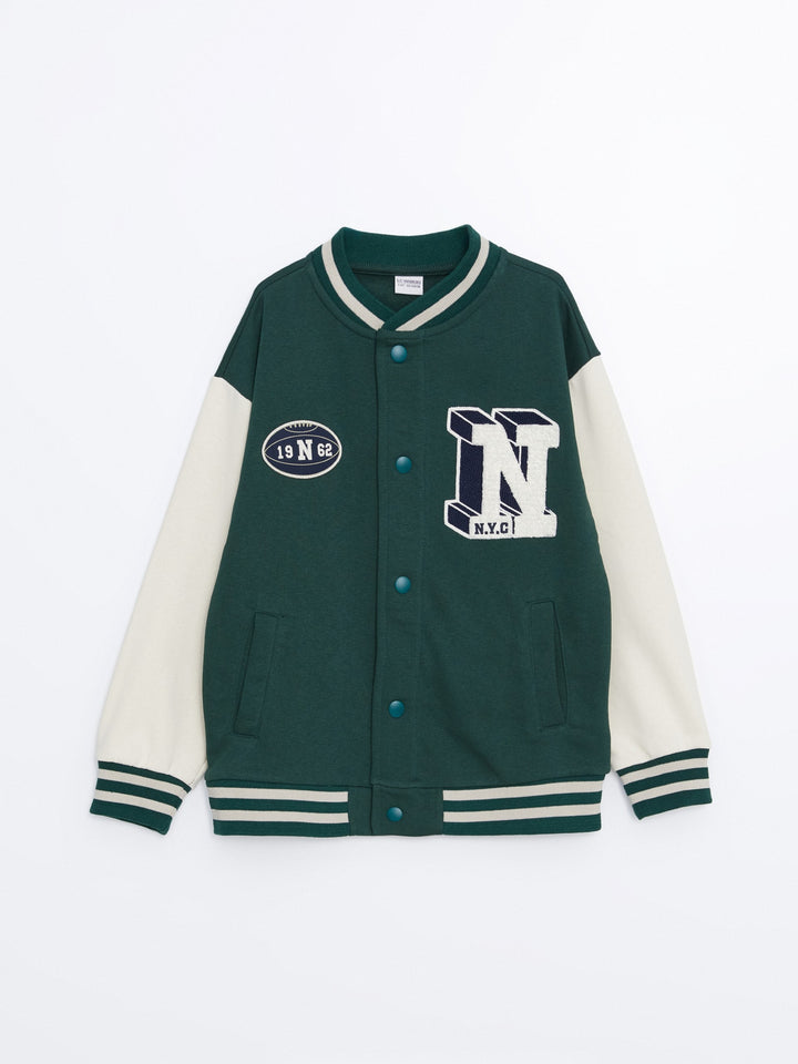 Lcw Kids Green Printed Boys College Jacket