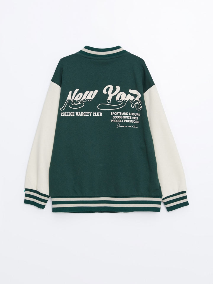 Lcw Kids Green Printed Boys College Jacket