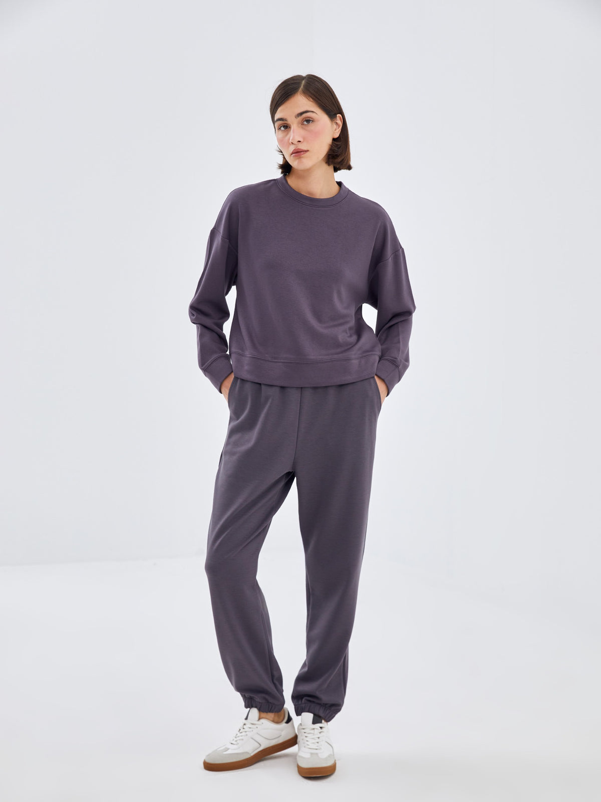 Lcw Vision Anthracite Elastic Waist Women'S Jogger Sweatpants