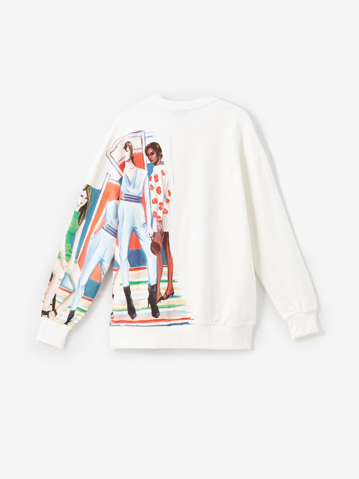 LCW Vision

Ecru Crew Neck Printed Oversize Women's Sweatshirt