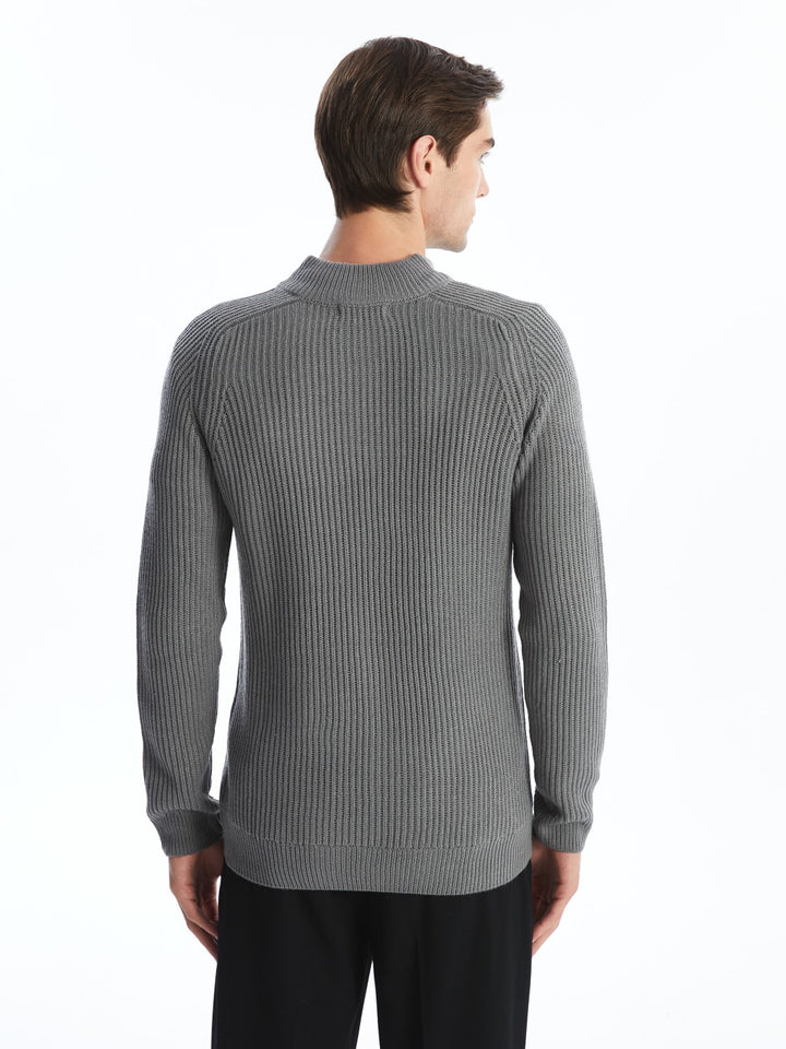 LCW Vision

Beige Stand Collar Long Sleeve Men's Knitwear Sweater