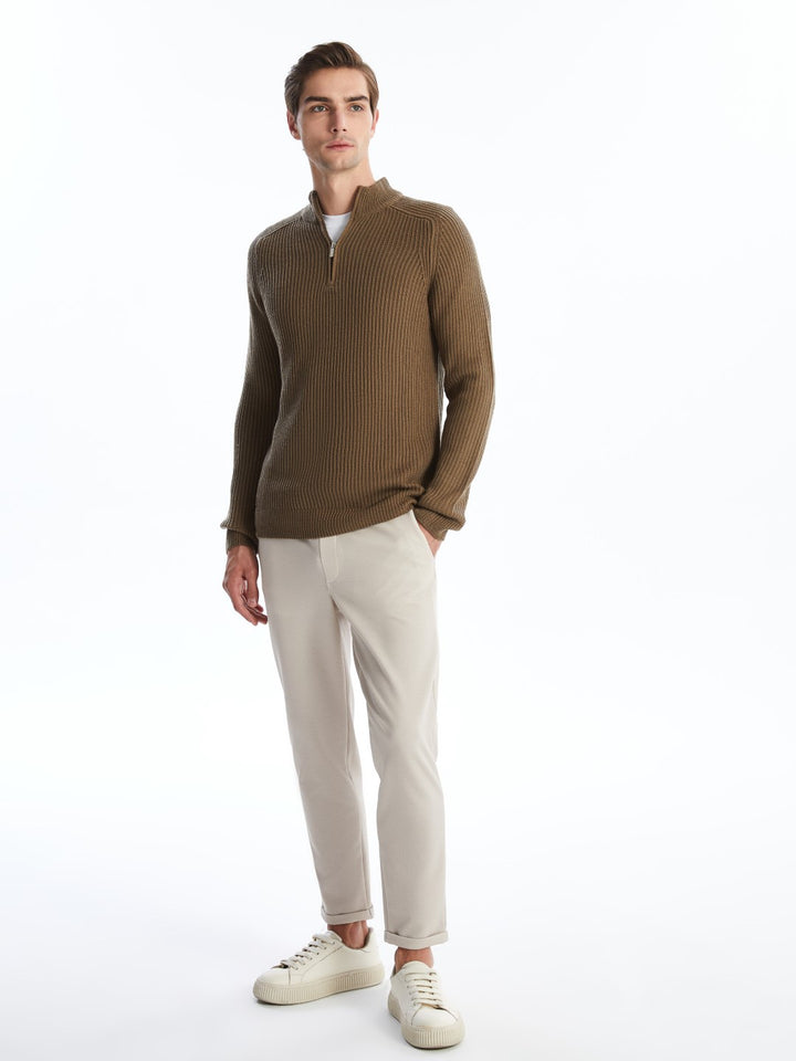 LCW Vision

Beige Stand Collar Long Sleeve Men's Knitwear Sweater