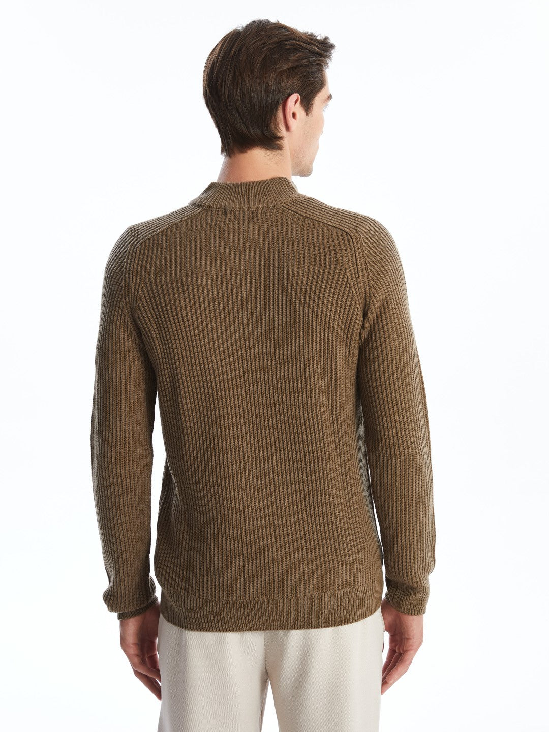 LCW Vision

Beige Stand Collar Long Sleeve Men's Knitwear Sweater