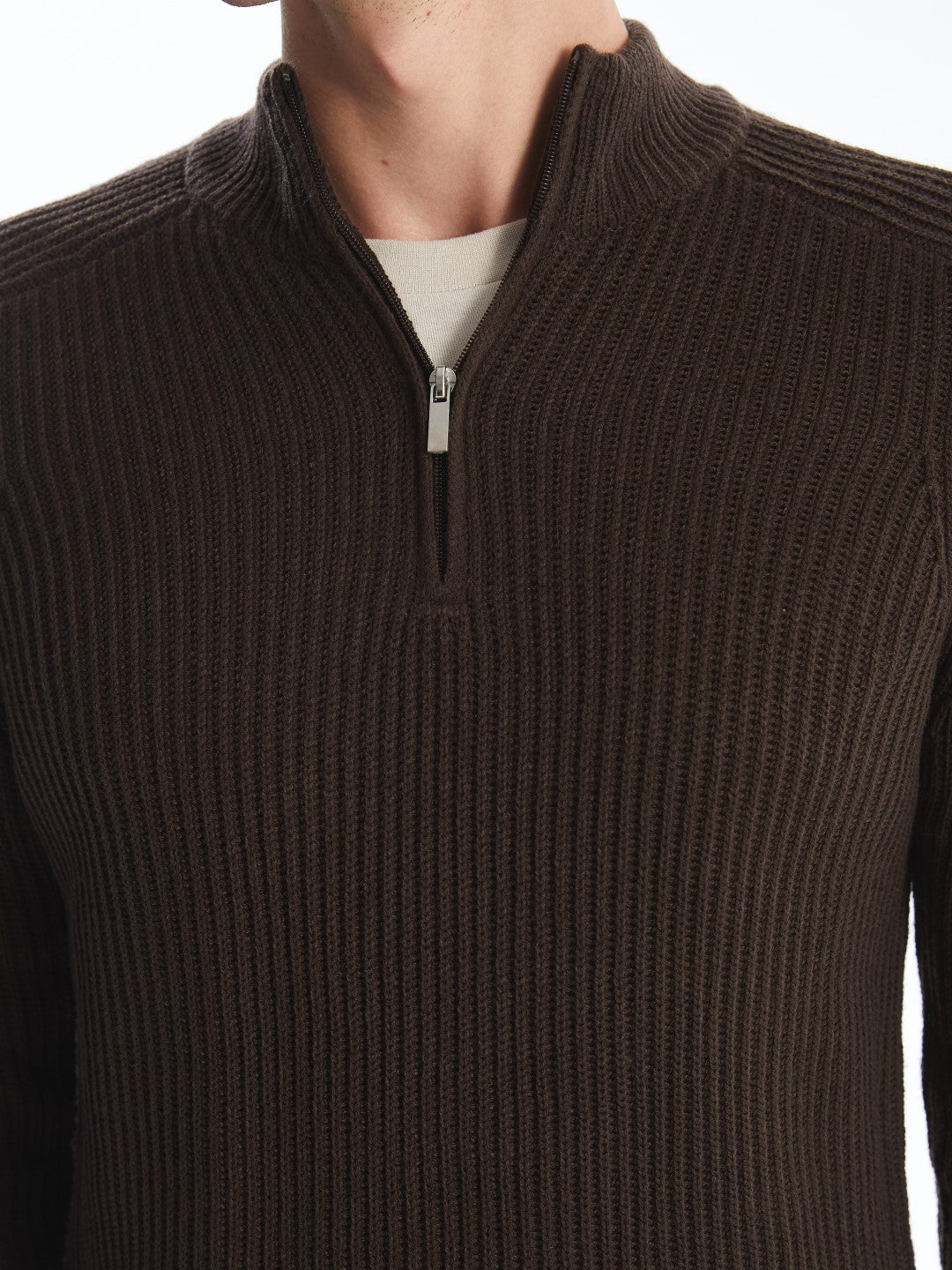 LCW Vision

Beige Stand Collar Long Sleeve Men's Knitwear Sweater