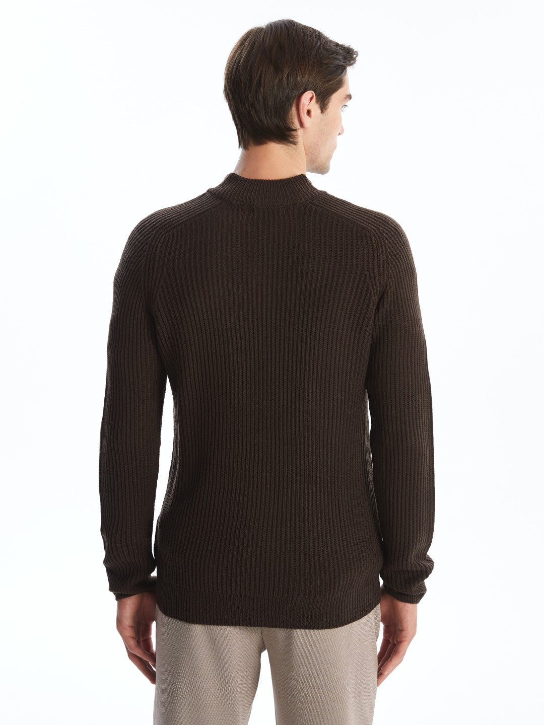 LCW Vision

Beige Stand Collar Long Sleeve Men's Knitwear Sweater