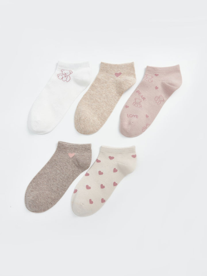 LCW DREAM

Ecru Patterned Women's Ankle Socks 5 Pack