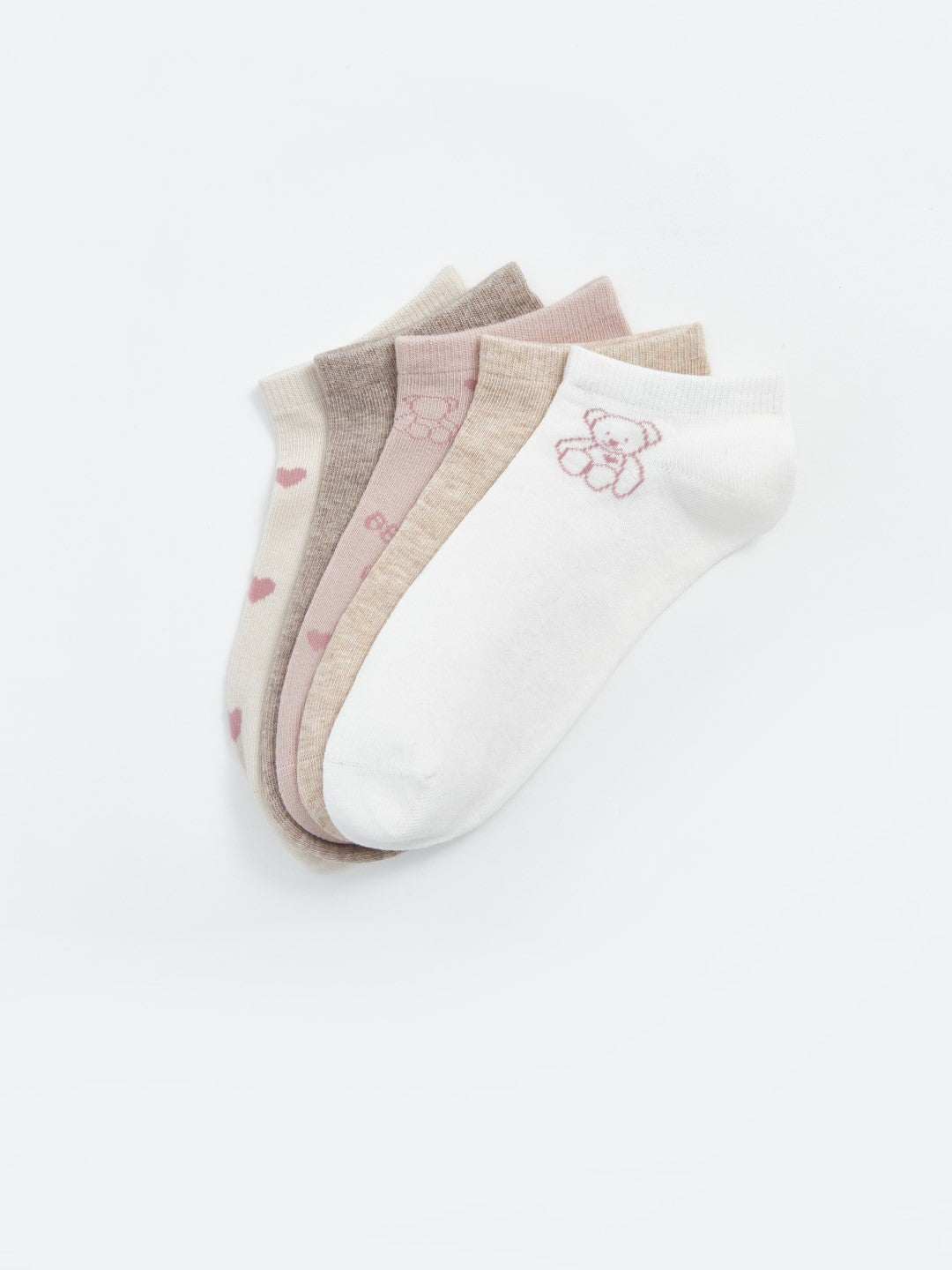 LCW DREAM

Ecru Patterned Women's Ankle Socks 5 Pack