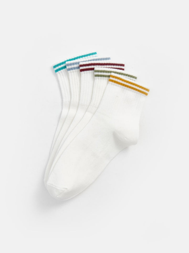 LCW DREAM

Ecru Striped Women's Ankle Socks 5 Pack