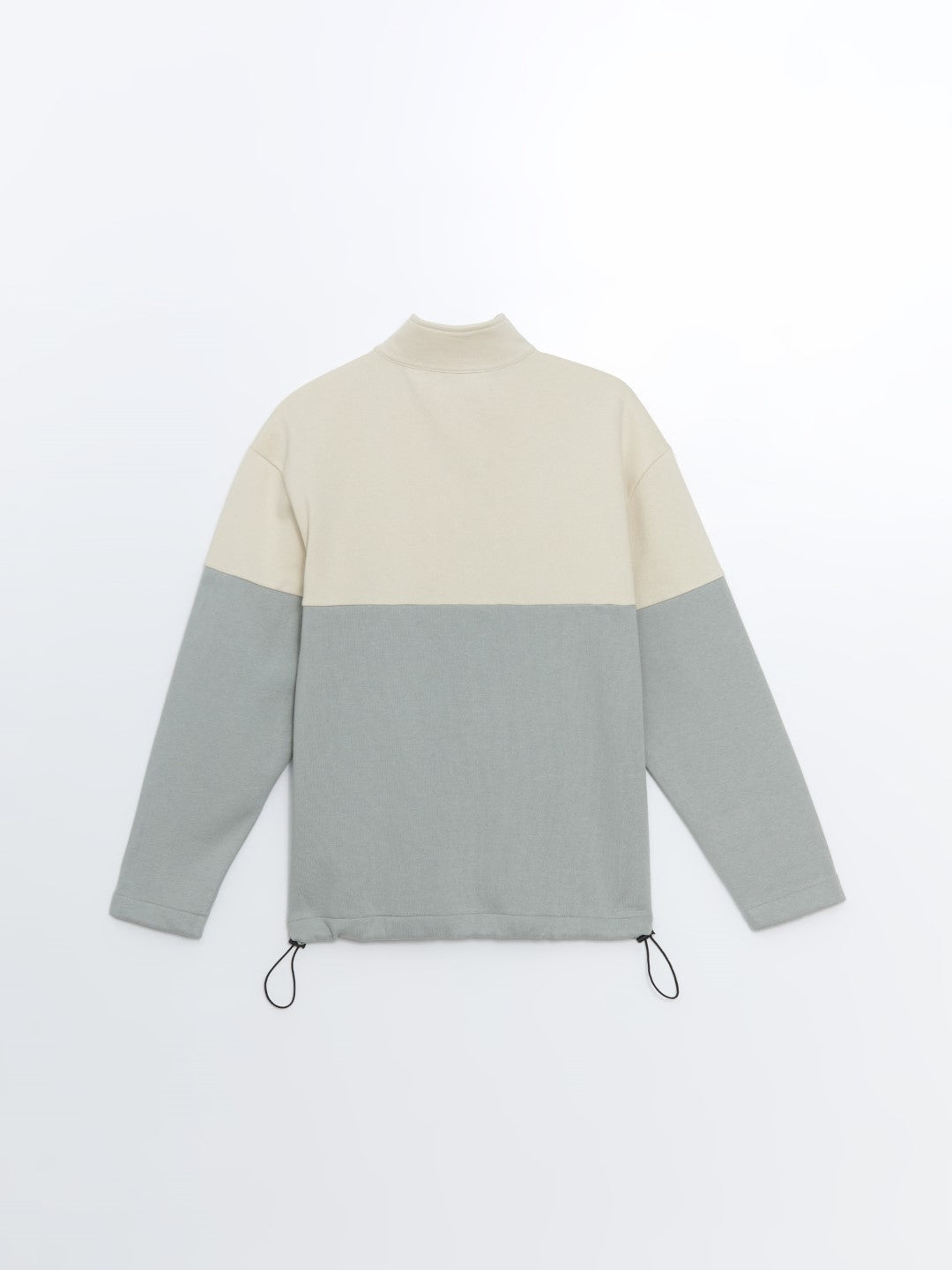 XSIDE

Light Beige Stand Collar Long Sleeve Color Block Men's Sweatshirt