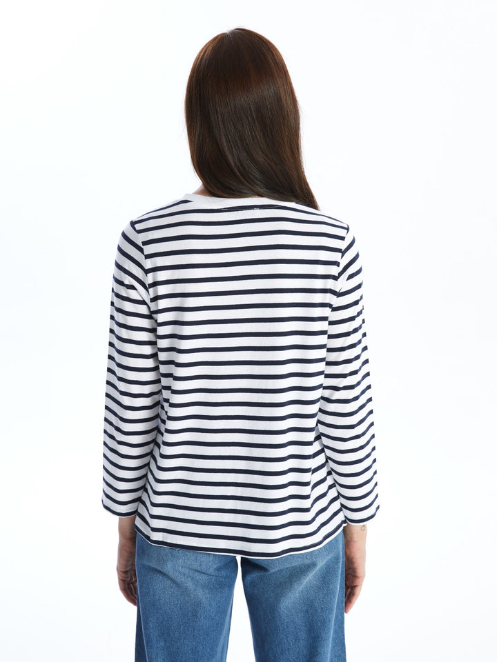 LCW Grace

Navy Blue Striped Crew Neck Striped Long Sleeve Women's T-Shirt