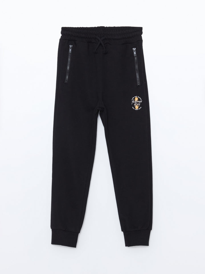 Lcw Kids Black Elastic Waist Boy Jogger Tracksuit Bottoms