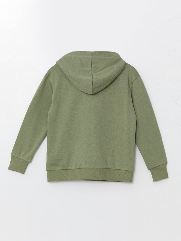 Lcw Kids Green Hooded Boy Sweatshirt