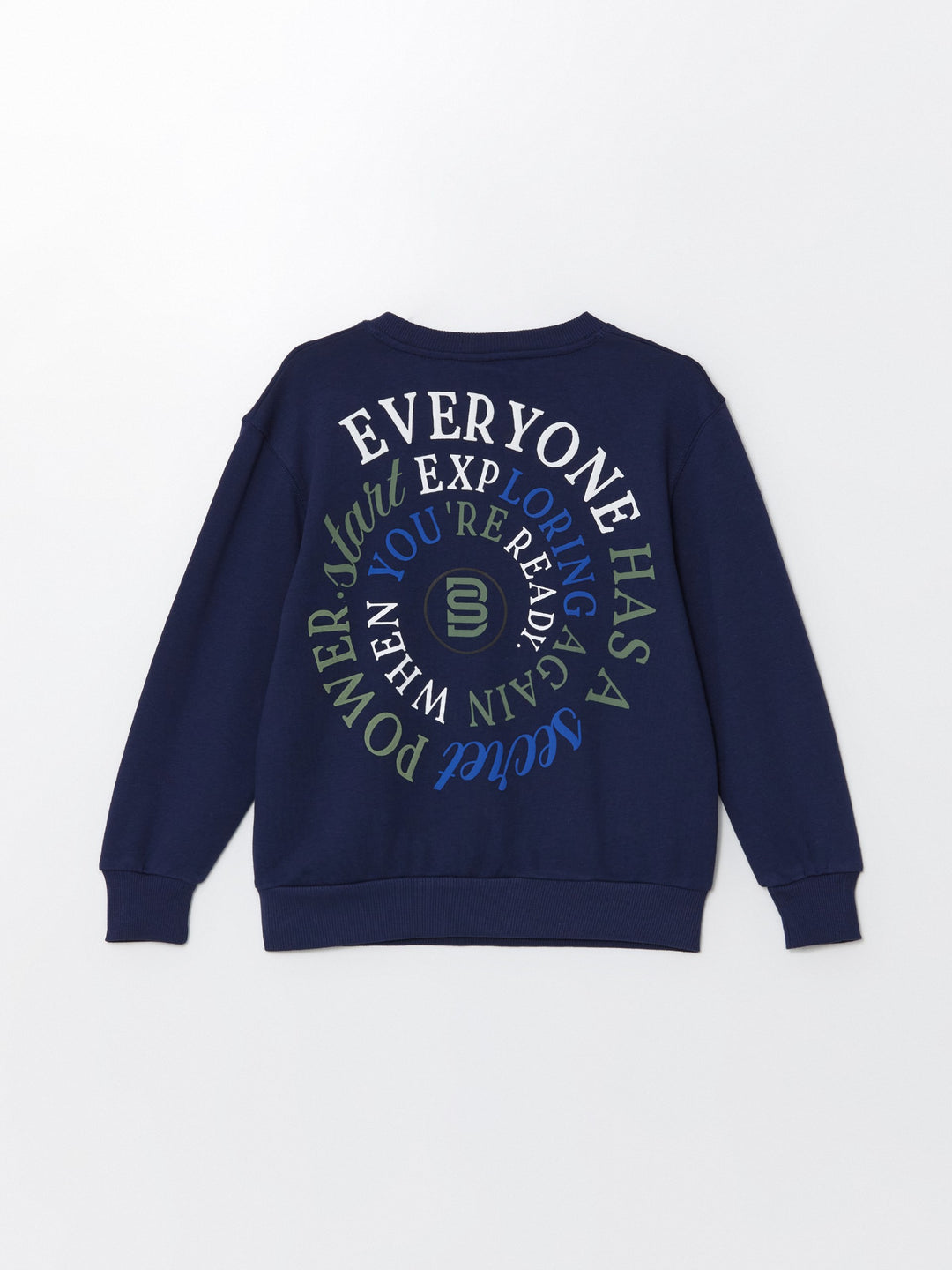 Lcw Kids Navy Blue Crew Neck Boys Sweatshirt