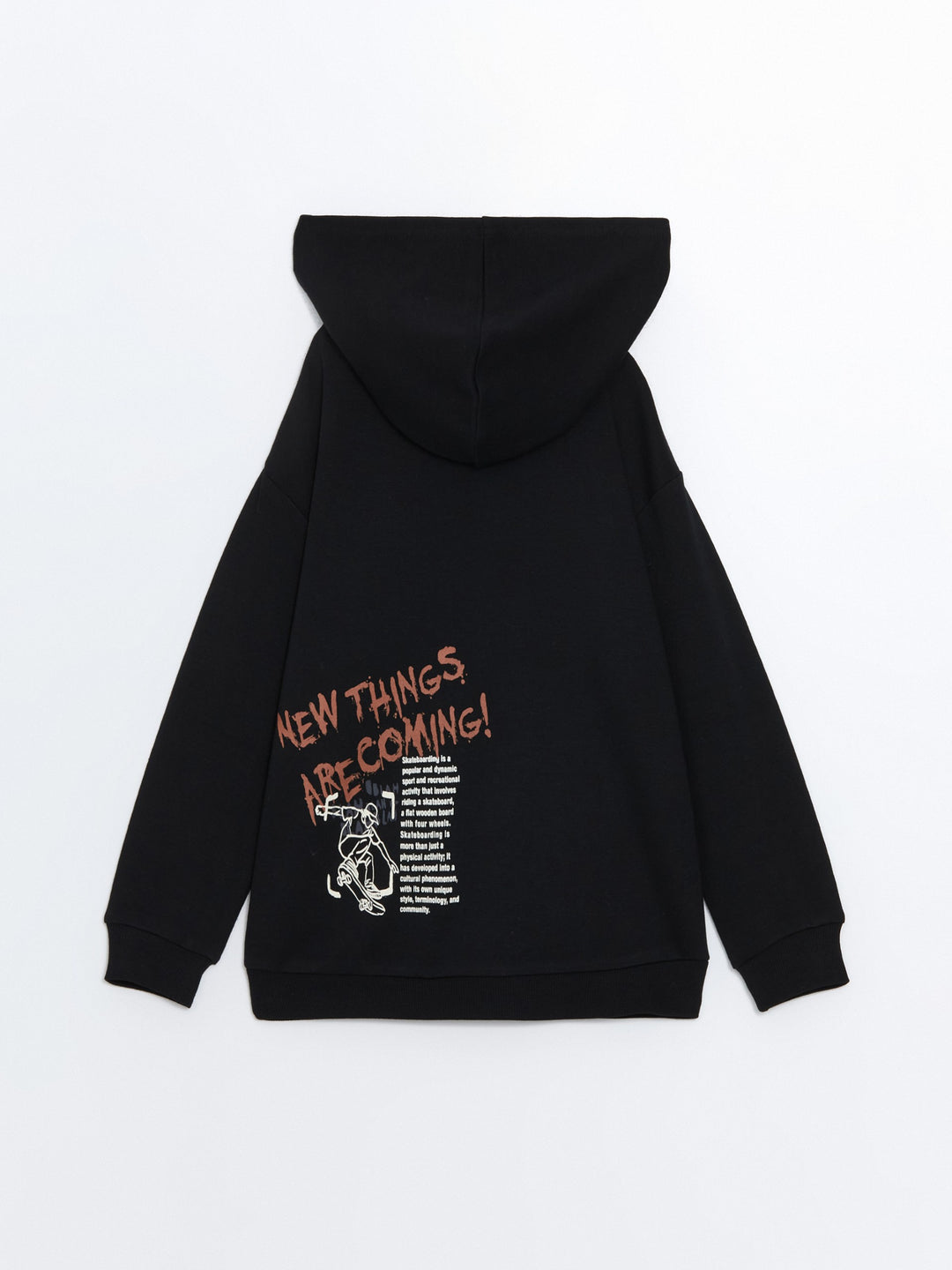 Lcw Kids Black Oversize Hooded Boy T-Shirt