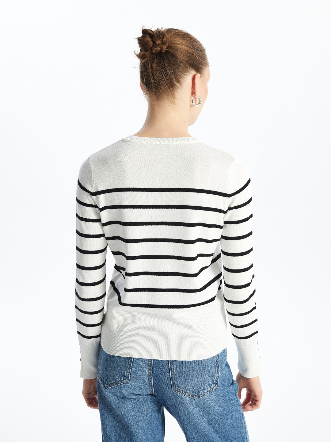 LCW Vision

Ecru Crew Neck Striped Long Sleeve Women's Knitwear Sweater