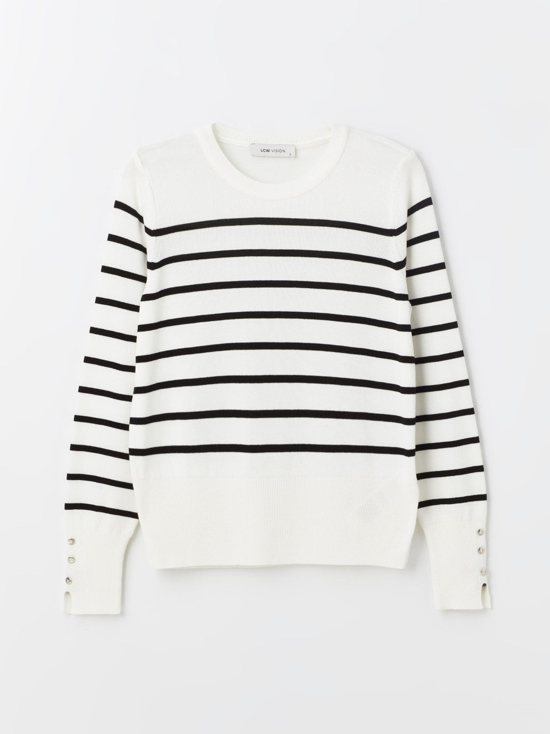 LCW Vision

Ecru Crew Neck Striped Long Sleeve Women's Knitwear Sweater