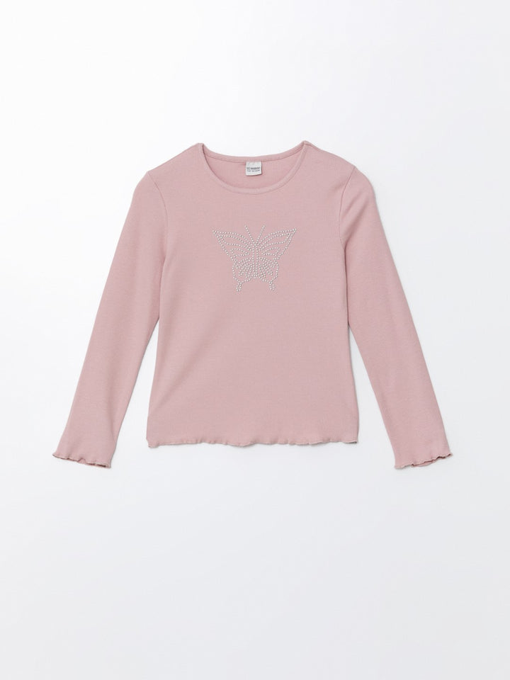 LCW Kids

Light Rose Crew Neck Embroidered Long Sleeve Girls Crop T-Shirt