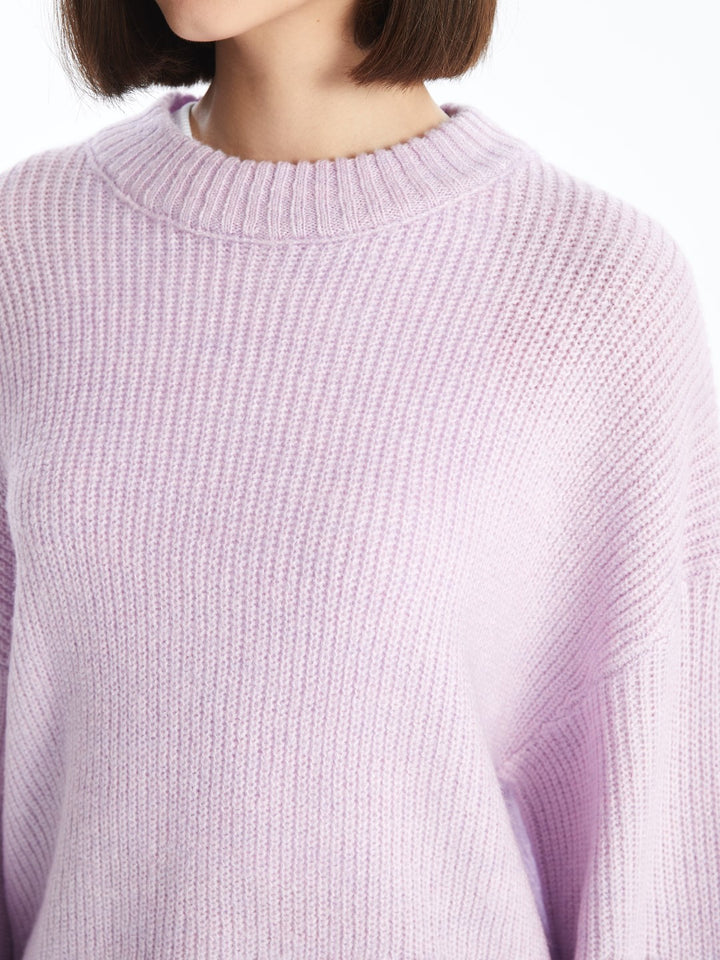 XSIDE

Lilac Crew Neck Plain Long Sleeve Women's Knitwear Sweater