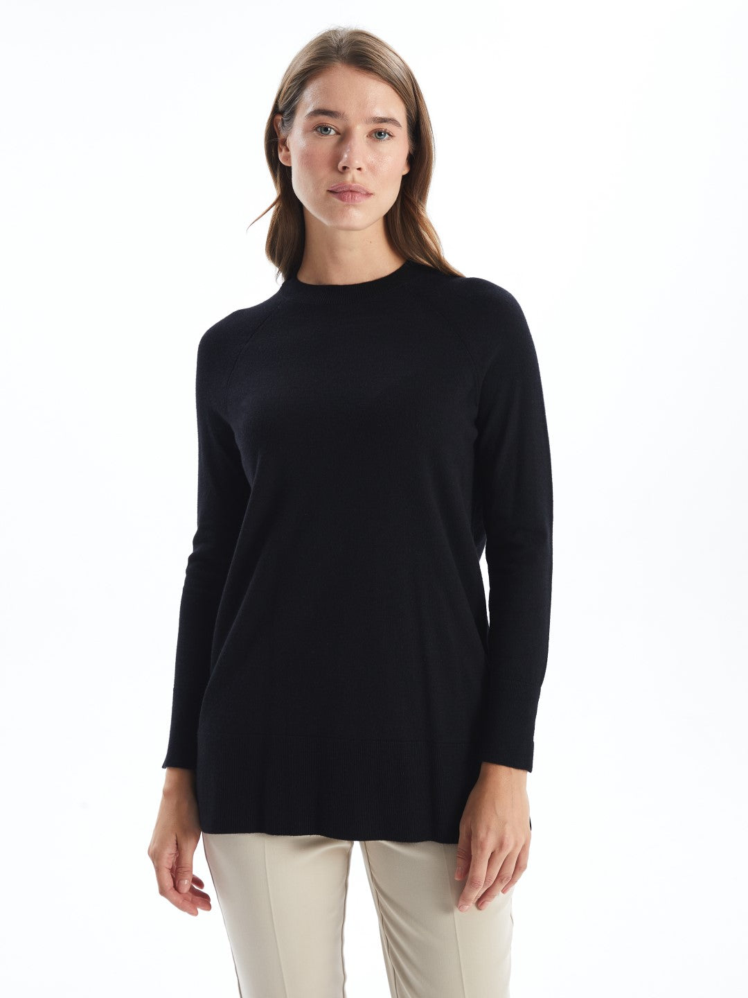 LCW Modest

Ecru Crew Neck Plain Long Sleeve Women's Knitwear Tunic