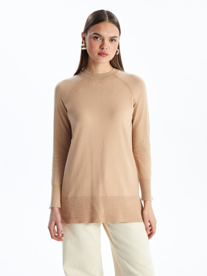 LCW Modest

Ecru Crew Neck Plain Long Sleeve Women's Knitwear Tunic