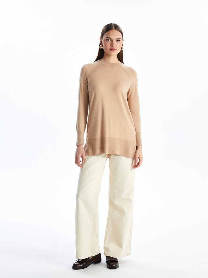 LCW Modest

Ecru Crew Neck Plain Long Sleeve Women's Knitwear Tunic